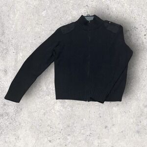Lauren Ralph Lauren Cardigan Women Size XL Full Zip Black